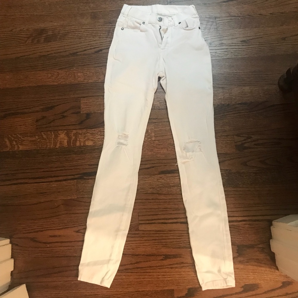 High waisted Skinny white jeans